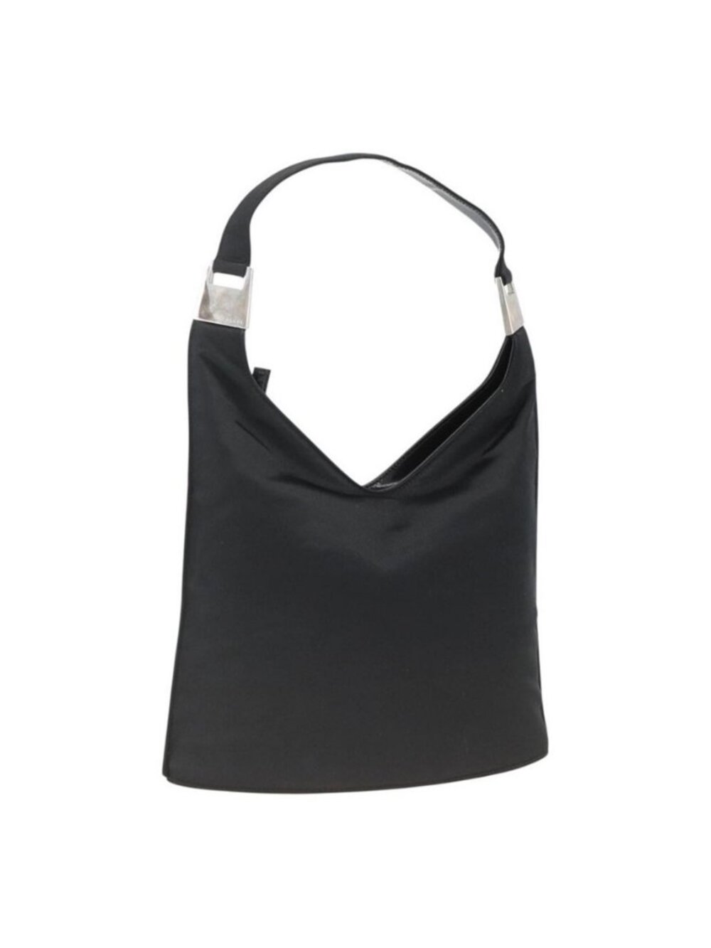 Authentic GUCCI Shoulder Bag Nylon Black Silver 001 2113 3010